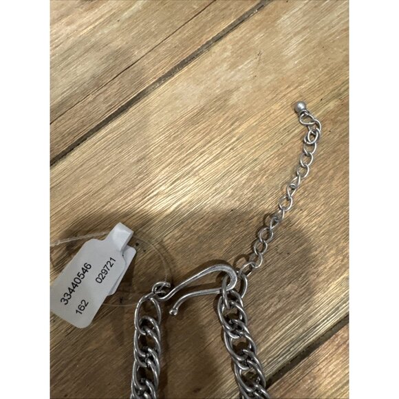 Irene Silver Tone Square Cluster 12" Long  Statement Necklace NEW - Picture 8 of 10